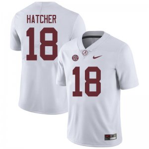 NCAA Men's Alabama Crimson Tide #18 Layne Hatcher Stitched College 2018 Nike Authentic White Football Jersey DY17S77XX